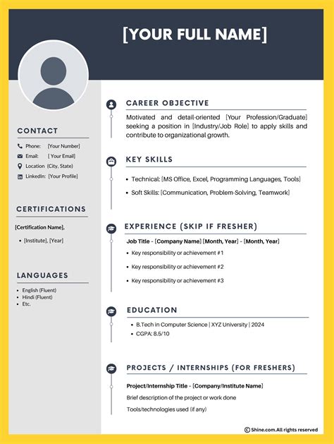 Basic Resume Format Template