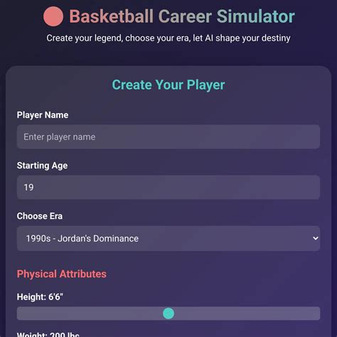 Basketball Career Simulator