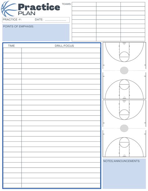 Basketball Practice Plan Template Word