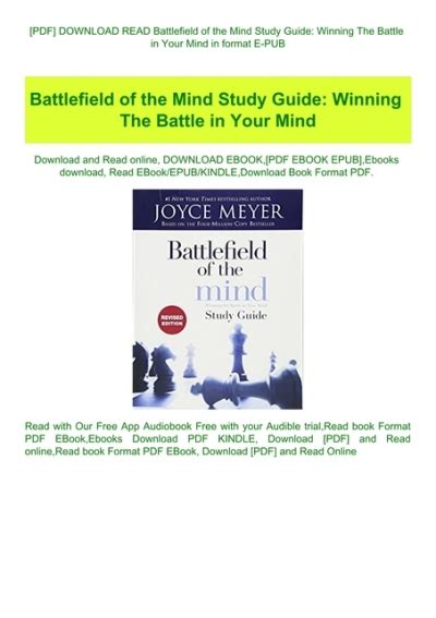 Battlefield of the Mind Study Guide Winning The Battle in Your Mind Reader