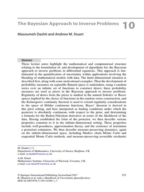 Bayesian Approach to Inverse Problems Doc