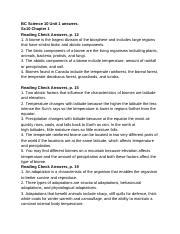 Bc Science 10 Unit 1 Review Answers PDF