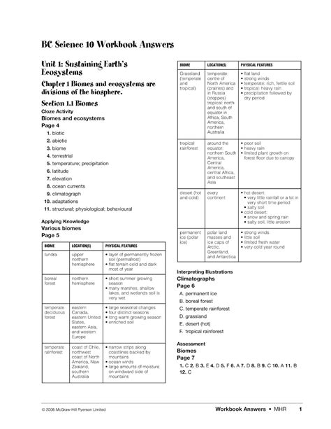 Bc Science 10 Workbook Answer Key Online Doc