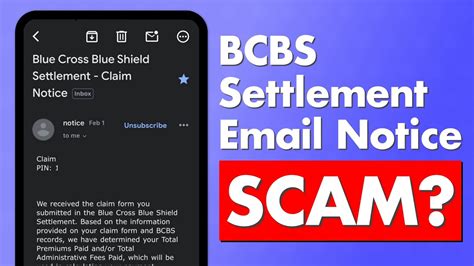 Bcbs Settlement Claim Notice Email