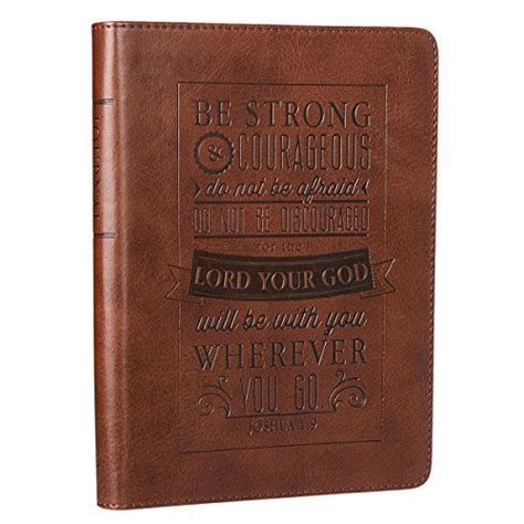 Be Strong and Courageous Brown Flexcover Journal Joshua 19 Reader