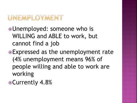 Be unemployed and able to work.