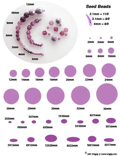 Bead Size Chart Actual Size