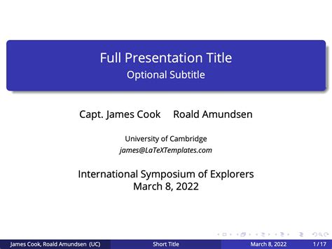 Beamer Presentation Template