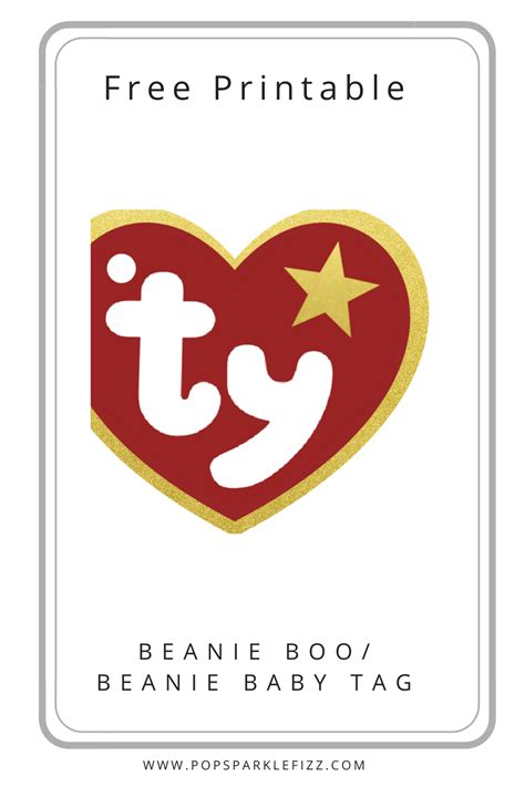 Beanie Baby Ty Tag Printable