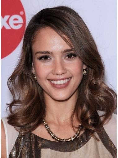 Beautiful Brown Wavy Shoulder Length Jessica Alba Wigs