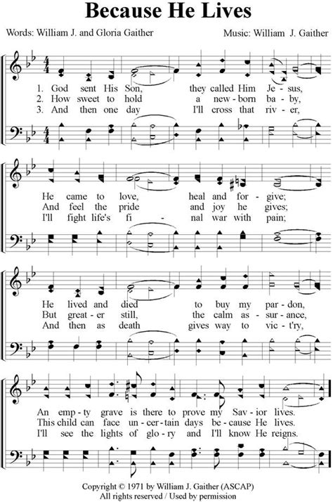 Because He Lives Sheet Music Free Printable