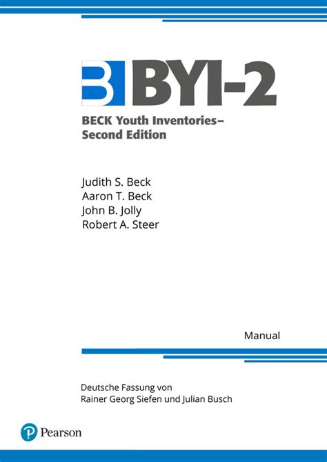 Becks Youth Inventories Manual Ebook PDF