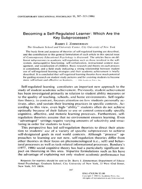 Becoming A Self Regulated Learner Common Sense Atheism Ebook Epub