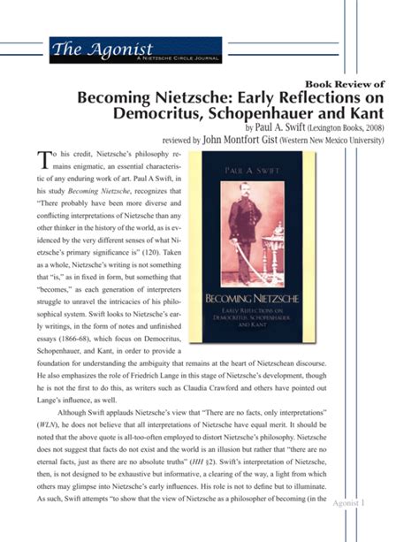 Becoming Nietzsche: Early Reflections on Democritus Doc