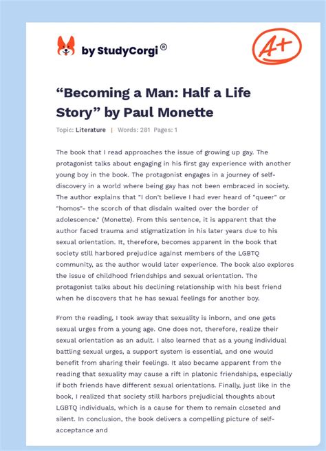 Becoming a Man Half a Life Story Reader