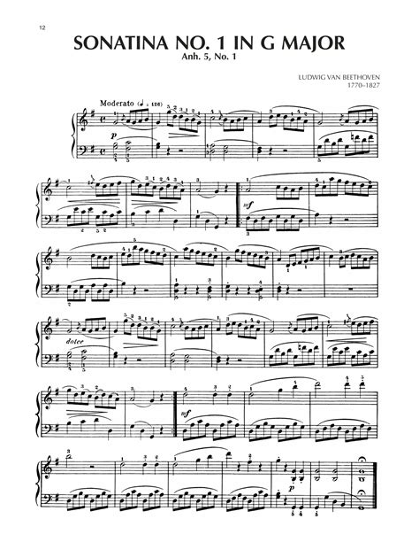 Beethoven Sonata in G Major For Piano Solo Kindle Editon