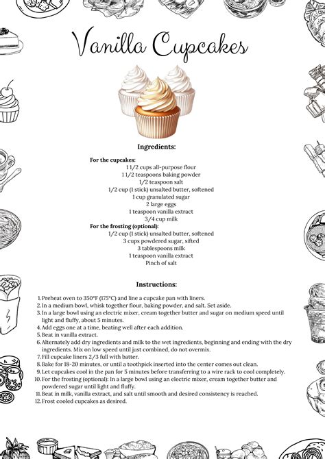 Beginner Printable Cupcake Recipe