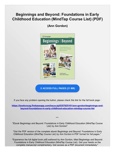 Beginnings and Beyond Foundations in Early Childhood Education MindTap Course List Doc