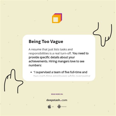 Being too vague: