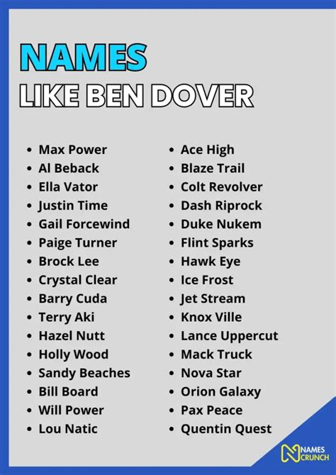 Ben Dover Names: A Comprehensive Exploration