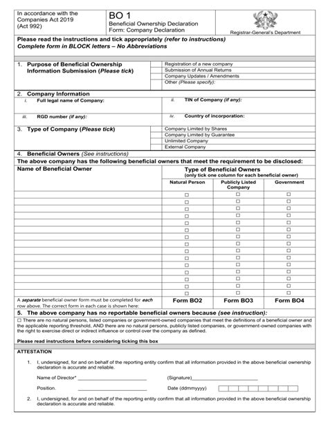 Beneficial Ownership Form Template: A Comprehensive Guide for Enhanced Transparency