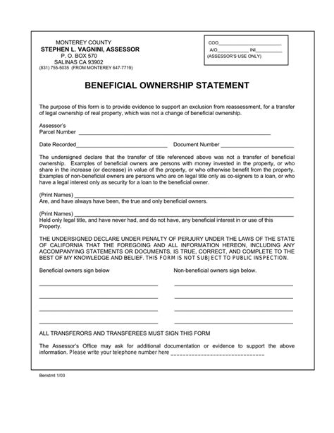 Beneficial Ownership Form Template: A Comprehensive Guide with 10,000+ Characters