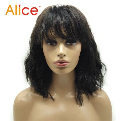 Benefits of 10" Wavy Short Lace Front With Bangs Wigs for Lady: