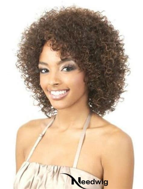 Benefits of 14" Curly Brown Without Bangs Medium Wigs