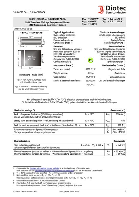 Benefits of 3.0SMCJ40CA