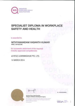 Benefits of Obtaining a WSH Specialist Diploma