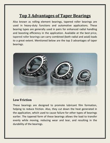 Benefits of Using Tapered Bearings
