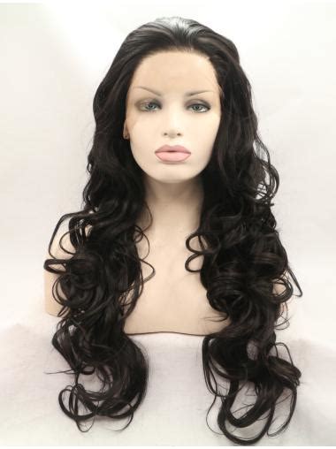 Benefits of Without Bangs Black 28" Curly Long Lace Front Synthetic Wigs