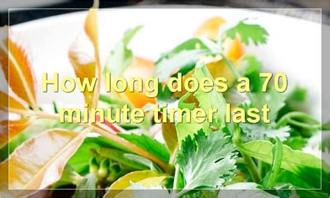 Benefits of the 70 Minute Timer: