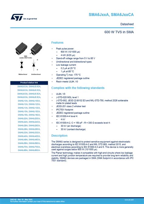 Benefits of the SMA6J8.5A-TR