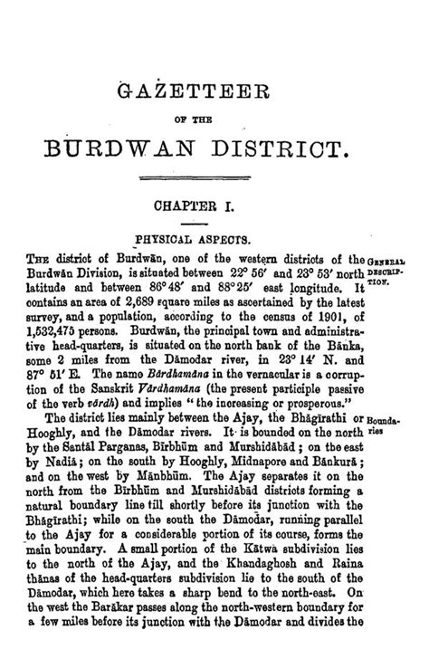 Bengal District Gazetteers Burdwan 1st Indian Reprint Doc