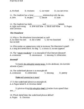 Beowulf Anglo Saxon Test Answers Epub