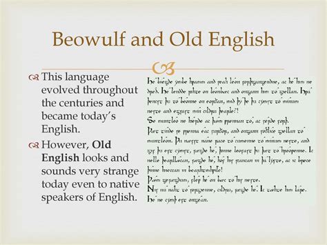 Beowulf in Old English and New English Reader