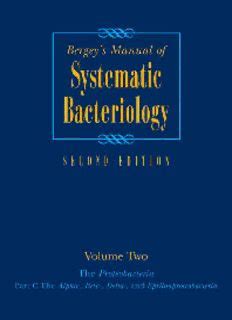 Bergey's Manual of Systematic Bacteriology, Vol. 2 The Proteobacteria, Part C; The Alph Epub