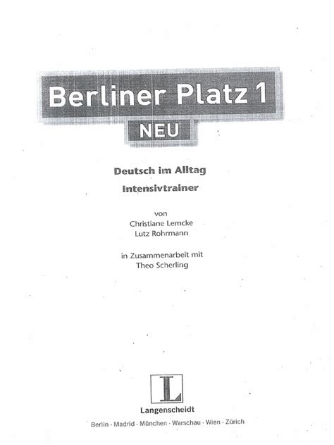 Berliner Platz 1 Neu. Intensivtrainer 1 Pdf PDF Book PDF