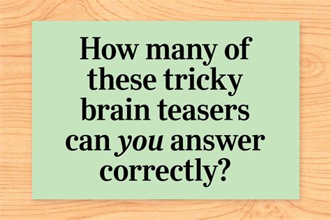 Best Brain Teasers And Answers PDF