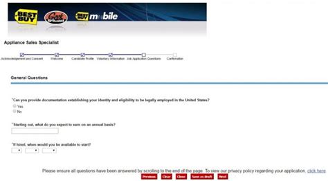 Best Buy Online Application Answers Doc