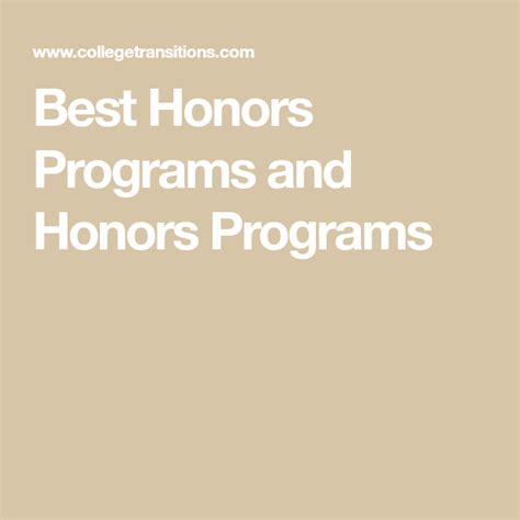 Best Honors Programs 