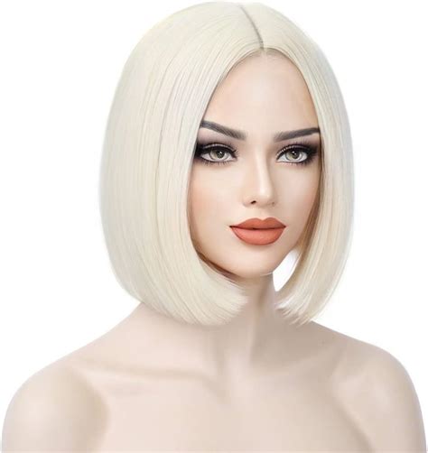 Best Lace Wigs Straight Synthetic Wigs Platinum Blonde Bob Wigs