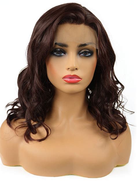 Best Mid Length Wigs Synthetic Layered Wigs Lace Front Wavy Wigs