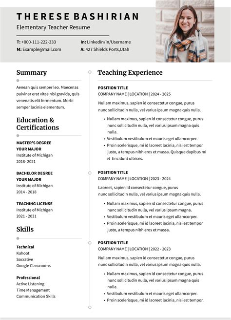 Best Resume Templates For Teachers