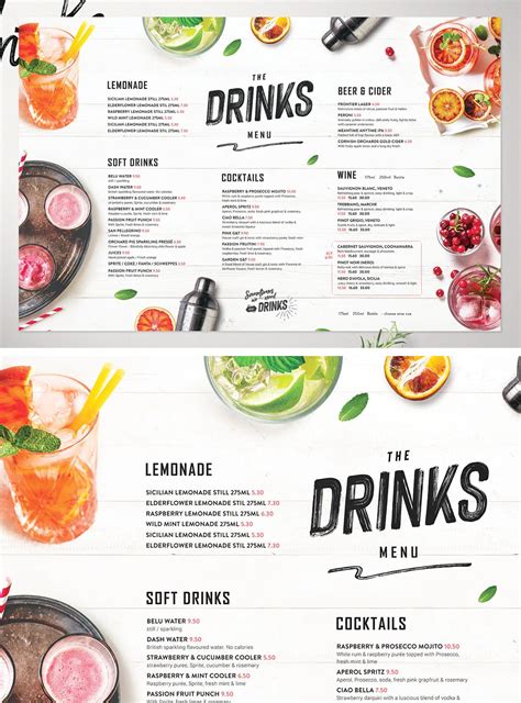 Beverage Menu Template