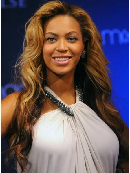 Beyonce Knowles Amazing 100% Human Hair Long Wavy Glueless Lace Front Wig about 24 Inches