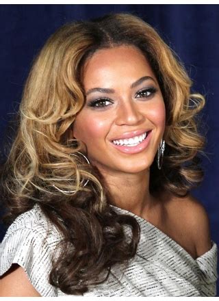 Beyonce Knowles High Quality 100% Indian Human Hair Lace Front Long Wavy Wig about 20 inches