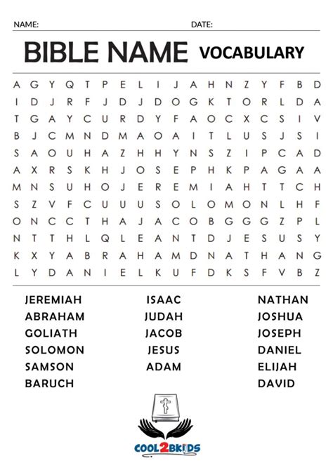 Bible Puzzles Word Search PDF