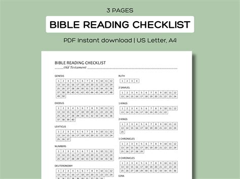 Bible Reading Checklist Printable